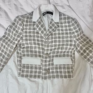 An XS (fits small to medium) ZARA tweed jacket, worn about 2-3x times